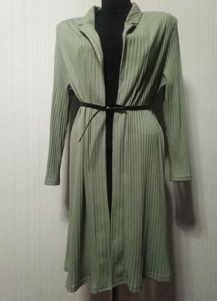 Туника пиджак хакки в рубчик