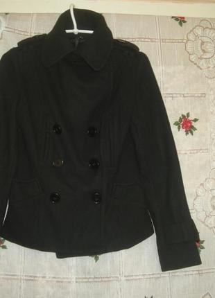 Супер п\пальтечко"topshop"р. 6 соковитого чорного кольору.