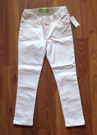 Джегинсы белые в малиновый мелкий горошек американской фирмы oldnavy