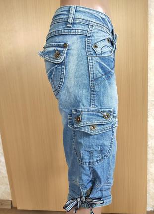 Джинсовые шорты с карманами бриджи с вышивкой3 фото