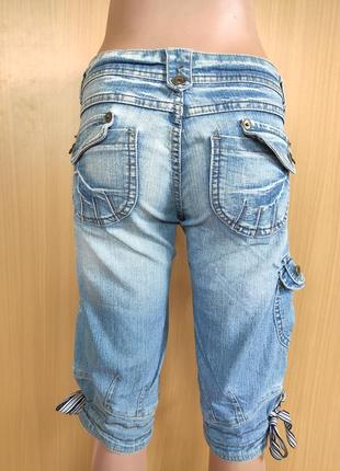 Джинсовые шорты с карманами бриджи с вышивкой