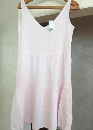 Плаття платье сарафан миди нежное светлое летнее майка майкой розовое5 фото