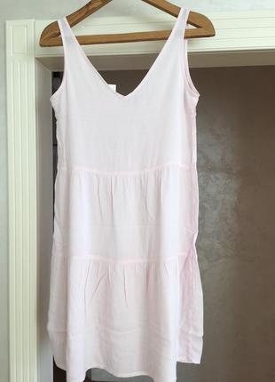 Плаття платье сарафан миди нежное светлое летнее майка майкой розовое4 фото