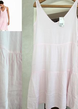 Плаття платье сарафан миди нежное светлое летнее майка майкой розовое6 фото