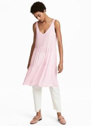 Плаття платье сарафан миди нежное светлое летнее майка майкой розовое3 фото