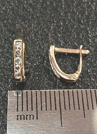 Детские серьги из золота дорожка с фианитами, вес 0.71 - арт 978596902