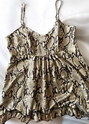 Майка-разлетайка в змеиный принт