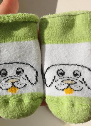 Махровые носочки для младенца с собачкой