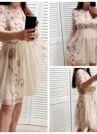 Красивое фатиновое платье с паетками и бисером topshop1 фото
