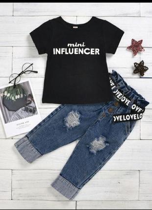 Джинси+футболка на дівчинку