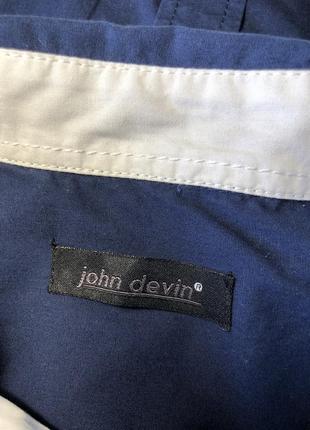 John devin синяя рубашка с вышитыми эмблемами9 фото
