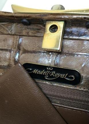 Шкіряна вінтажна сумка з крокодила рептилія антикваріат крокодил modell royal7 фото