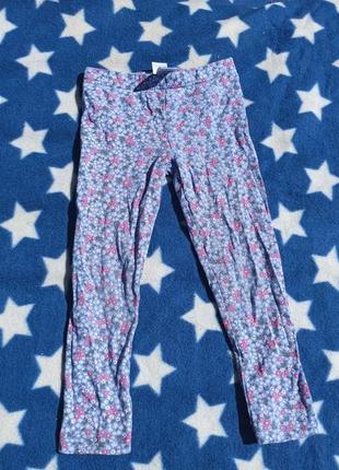 Лосины лля девочки цветочный принт