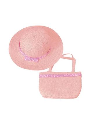 Детская соломенная летняя шляпа и сумочка5 фото