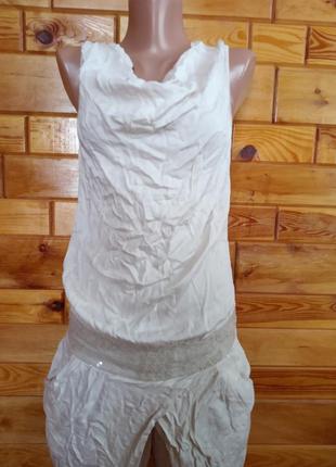Супер ромпер комбинезон майка штаны с карманами на спите резинки . вискоза . новый без бирки2 фото