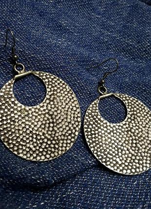 Оригинальные серьги висюлки турецкий мельхиор