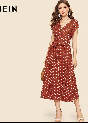 Літнє плаття/сарафан у вінтажному стилі горошок shein