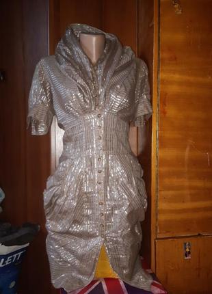 Платье в стиле винтаж стимпанк викторианское с металлической нитью1 фото