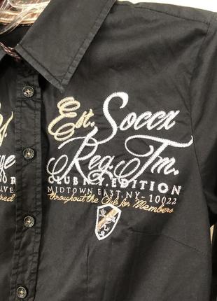 Soccx black черная рубашка вышивка эмблемы цифры надписи8 фото