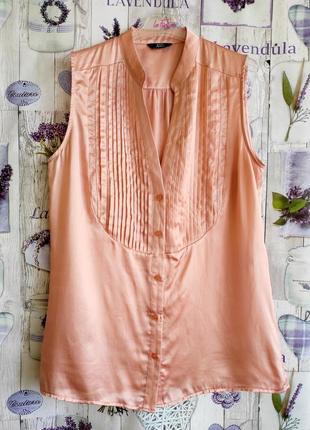 Брендовая блуза розового цвета из 💯% шелка !3 фото