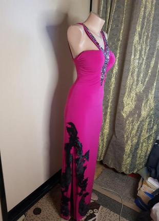 Платье  вечернее розовое с разрезом  jane norman3 фото