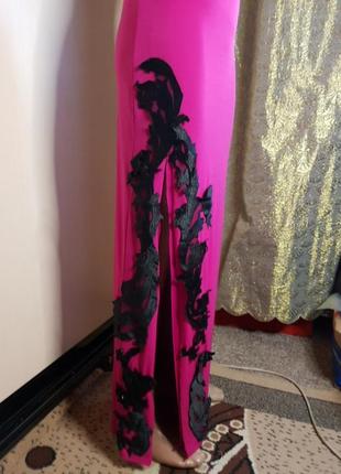 Платье  вечернее розовое с разрезом  jane norman6 фото