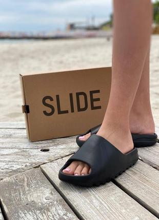 Сланцы yeezy slide black,  шлёпки