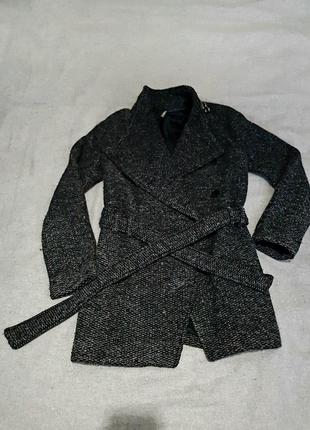Пальто серое на подкладке naf naf1 фото