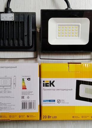 Світильники, прожектори iek -led 20 вт ip65 чорний.2 фото