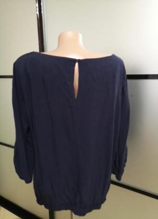 Темно-синя віскозна блуза xl3 фото