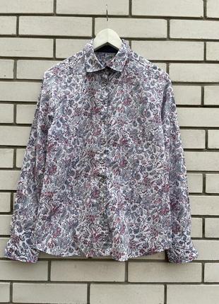 Блузка,рубашка в цветочный принт,хлопок