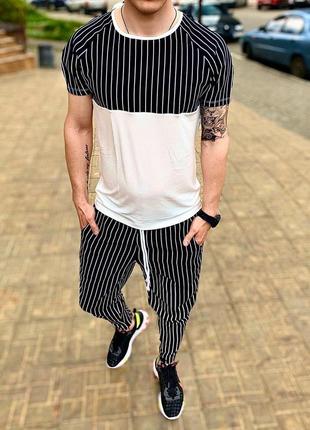 Комплект літній шорти+футболка asos stripe summer 2021