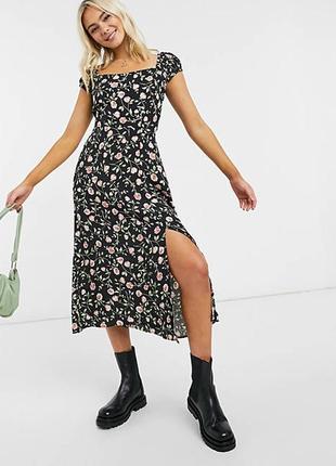 Натуральное люкс платье в розы и со шнуровкой магазина asos2 фото