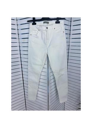 Белые джинсы skinny white jeans высокая посадка