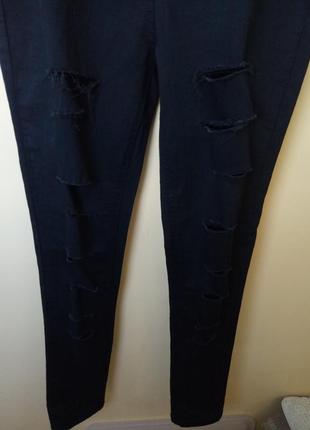 Джинсы рваные,черные джинсы,рванки5 фото