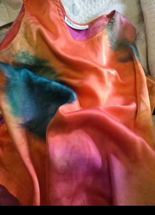 Шелк шелковая майка блузка топ батик винтаж2 фото