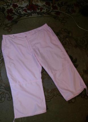 Пудровые-розовые,легкие бриджи с карманами, большого размера-балал,m&amp;s2 фото
