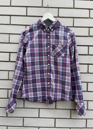 Рубашка в разноцветную клетку от tommy hilfiger,хлопок