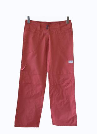 Стильные широкие брюки-карго кирпичного цвета kal@ugl