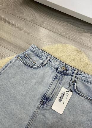 Скидка новая голубая мини юбка трапеция джинс2 фото
