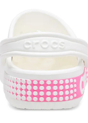 Crocs bayaband logo motion clog білі з рожевим сабо8 фото