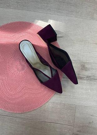 Замшеві мюлі шльопанці шльопки замшевые мюли шлепанцы