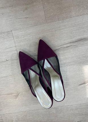 Замшеві мюлі шльопанці шльопки замшевые мюли шлепанцы