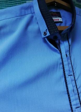Шведка, рубашка скоротким рукавом  мужская, голубая gold milano m размер6 фото