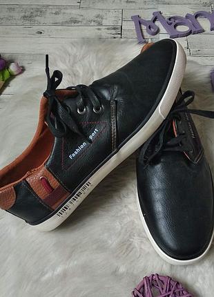 Чоловічі мокасини fashion sport шкіряні чорні розмір 41