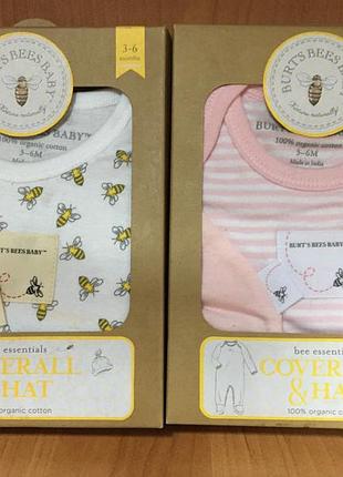 Комбинезон с шапочкой burt’s bees baby 0-9 мес