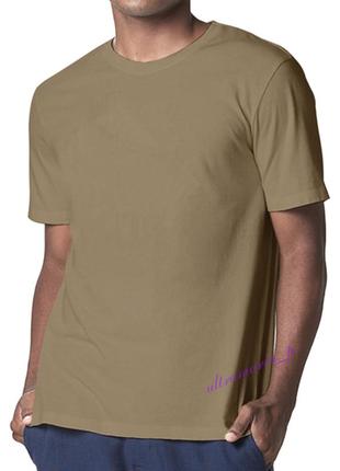 Мужская  футболка базовая классическая однотонная хлопковая fruit of the loom цвета светлого хаки1 фото