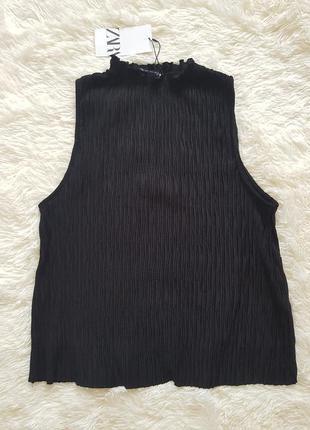 Блуза черная гофре