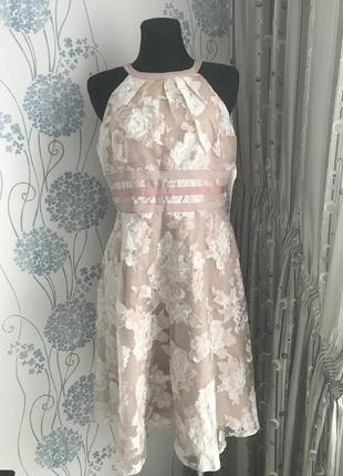 Adrianna papell потрясающе красивое платье, размер l -xl. выпускной, свадьба