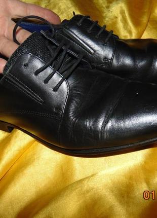 Фирменние стильние деловие нарядние кожание туфлі bugati бугати .424 фото